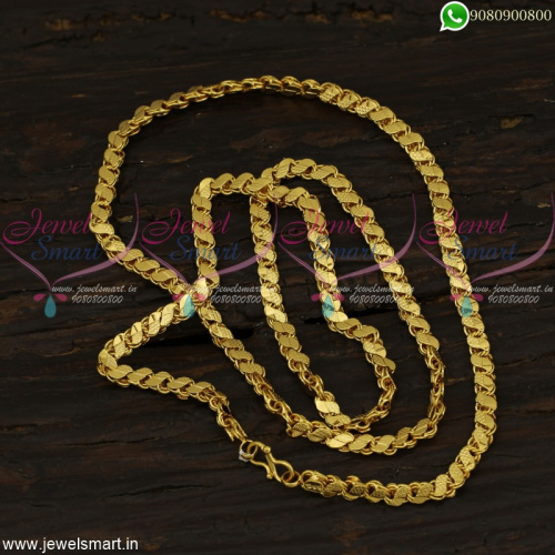 Beautiful Long Chain Designs In Gold Covering South Indian Fancy Models 
