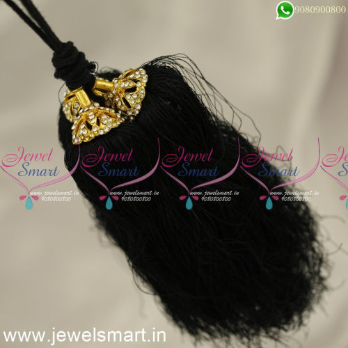 H24367 Black Dori Nool Jadai Kunjalam For Marriage Artificial Accessories for Hair Online 