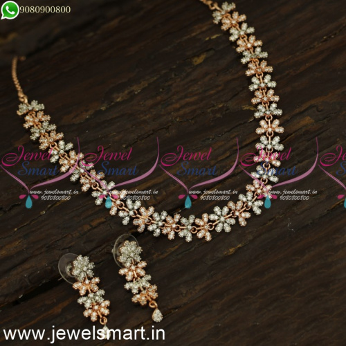 Bow Tie Design Designer Necklace Set Rose Gold Silver For Girls and Women NL24181