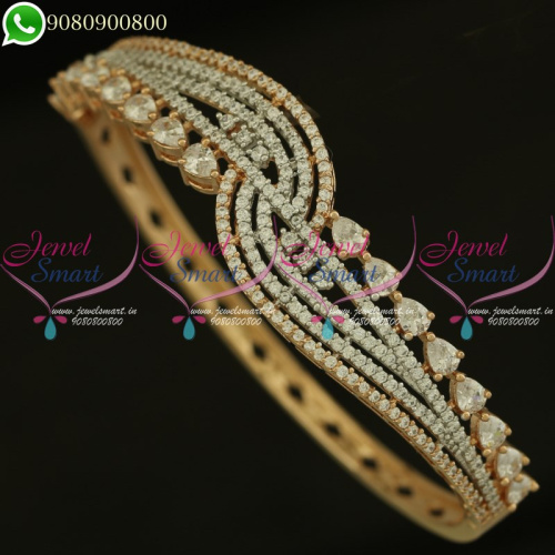 Bracelet For Women Rose Gold Plated CZ Stones Diamond Design Shop Online B21109