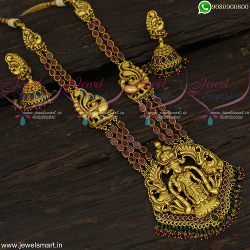 Breathtaking Temple Jewellery Haram Nagas Mugappu Stone Chain For Bride NL22671