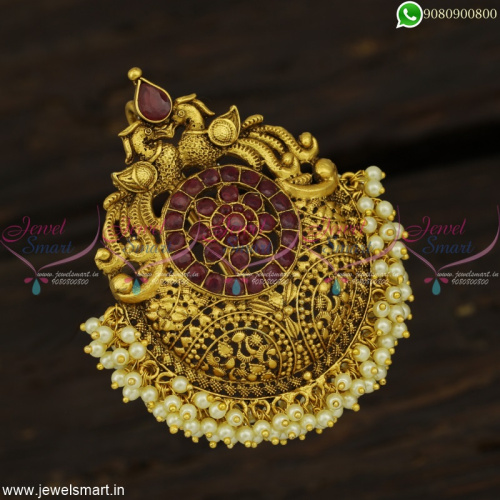Bridal Accessories For Hair Latest Peacock Jadai Billai Majestic Antique Jewellery Online H22893
