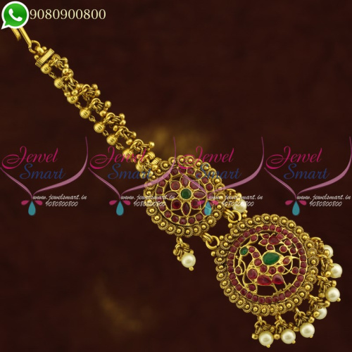 Bridal Jewellery Maangtikka Antique Gold Plated Collections New Designs T20887