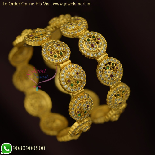 Elegance Redefined: Broad Peacock Antique Gold Bangles - Exclusive Party Wear Designs B26208