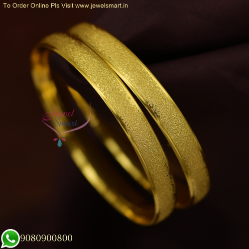 Bold Broad Rough Textured Gold Plated Bangles: Uniquely Styled for Everyday Elegance B26000