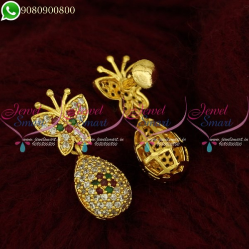 Butterfly Earrings Waterdrop Design Gold Plated Jewellery Collections ER21080
