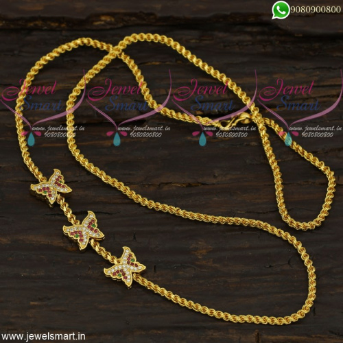 Butterfly Mugappu Thali Kodi Chains South Indian Jewellery New Fashion C21756