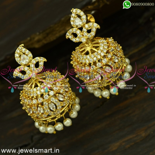 Buy Jewelsmart Floral Jhumka earrings screw back south indian jewellery online J25019