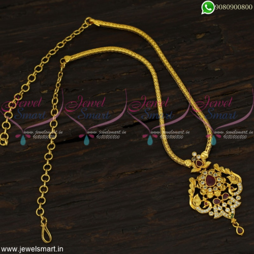 Chain Necklace For Casual Sarees Daily Wear Gold Covering Kodi Chain CN22636