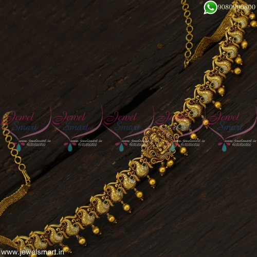 Chain Oddiyanam One Gram Gold Temple Jewellery Peacock Designs Unbelievable Workmanship