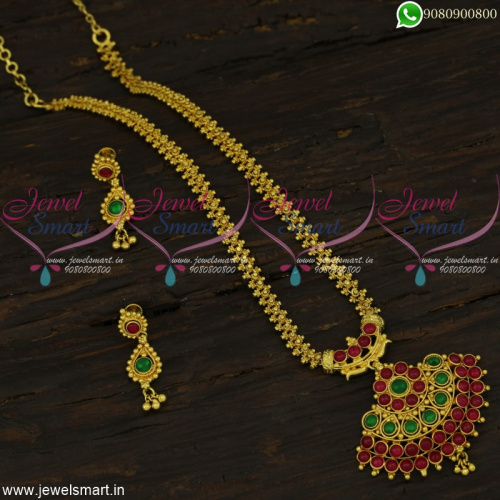 Charming Gold Chain Designs With Original Kemp Stones Pendant Online CS22383