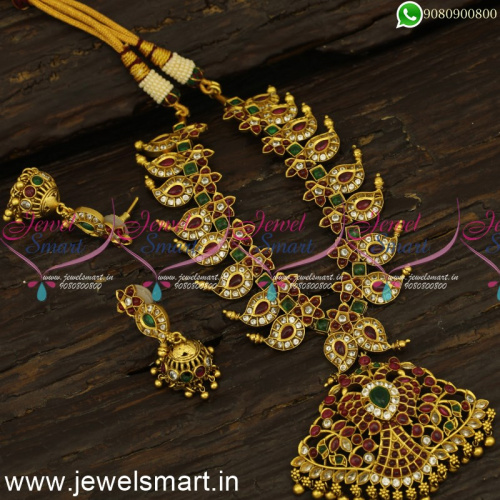Classic Antique Gold Necklace Designs Traditional Mango Hand Setting Getti Metal 