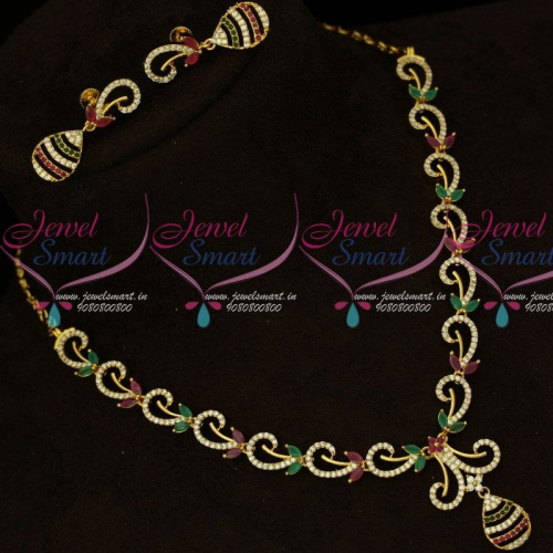 Classy Stone Necklace Set Trendy Stud Earrings Designer Jewellery Online NL16064A