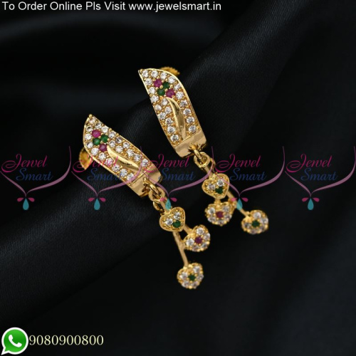 Clock Pendulum Dancing Gold Plated Earrings Latest Fashion Jewellery ER25189