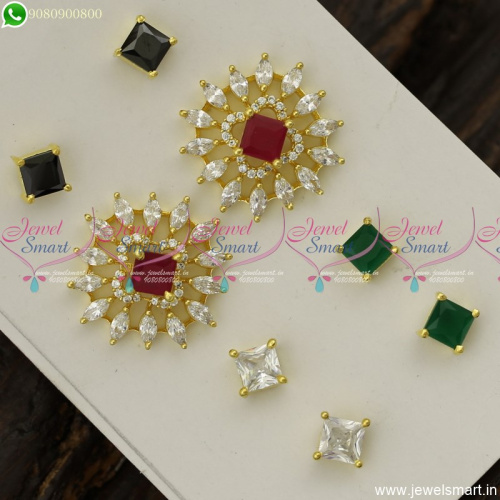 Marquise Colour Changeable Ear Studs AD Stones Fashion Jewellery Designs Online ER23802