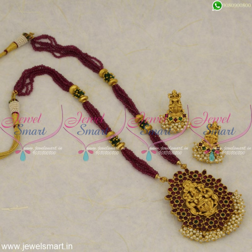 New Traditional Jewellery Trends 2020 Crystal Beads Temple Jewellery Mala NL21241