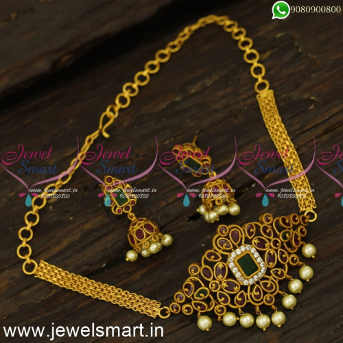 Cute Looking Choker Necklace With Elegant Jhumka Earrings NL24518