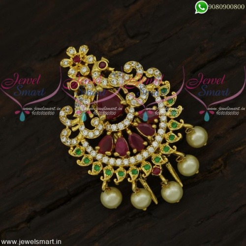 Cute Peacock Accesories for Hair With Pearls Jadai Alangaram For Marriage H21946