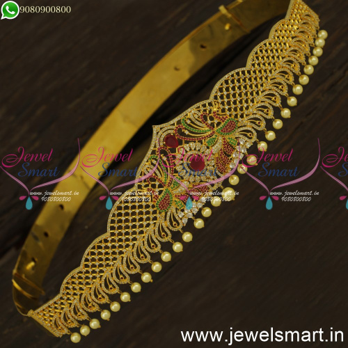 CZ Diamond Bridal Plated Gold Vaddanam Latest Indian Jewellery Designs Online H24420