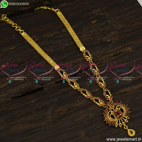 CZ Stones Gold Plated Necklace Simple Designs For Daily Wear Online