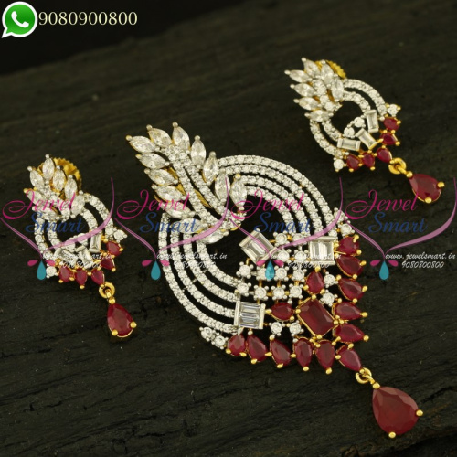 CZ Stones Jewellery Pendant Set Gold Silver Two Tone Plated Imitation Collections PS20952