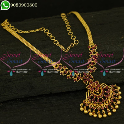 Daily Use Gold Plated Necklace American Diamond Jewellery Designs NL21086