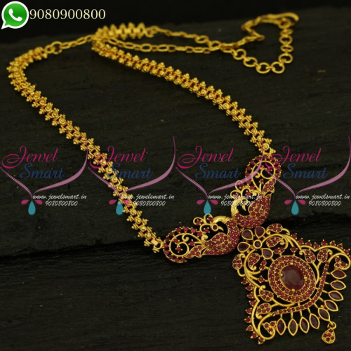 Daily Wear Gold Plated Chain Pendant New Jewellery Collections Online PS21076