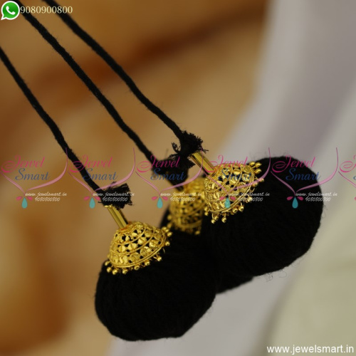 Dance Accessories for Hair Plain Gold Covering Caps Jada Kunjalam Art Silk Yarn Thread H23433
