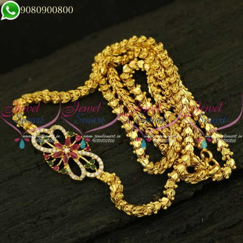 Dasavatharam Chain Mugappu Designs Gold Plated AD Stones Studded Jewellery Online C20934
