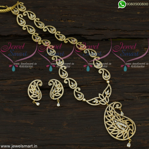Dazzling Mango Malai Gold Haram Designs Fascinating Long Necklace CZ Fashion Jewellery NL22301