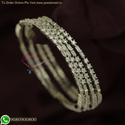 Delicate White Stone CZ Bangles Set | Inspired by Diamond Catalogue | 4 Pieces B25875