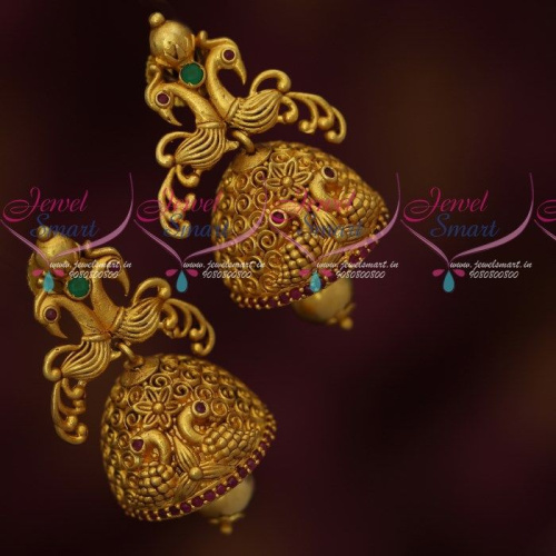 Ravishing Designer Jewellery Mayil Jhumka Earrings Offer Price J18183A