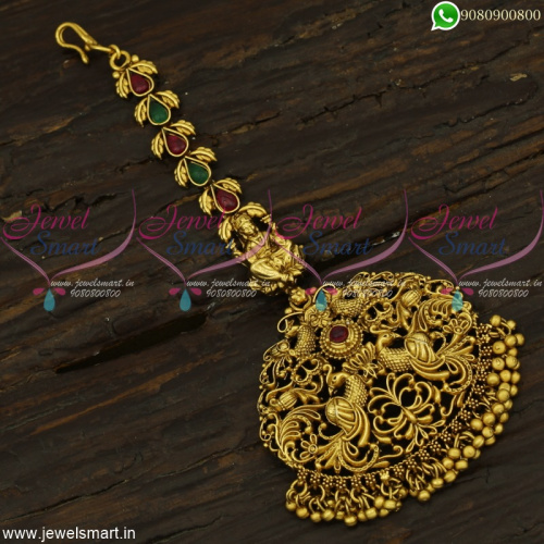 Designer Maang Tikka for Wedding Kemp Temple Big Pendant Latest Imitation T22457