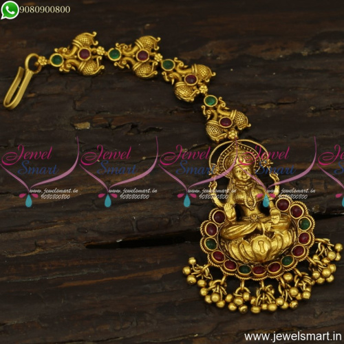 Designer Temple Jewellery For Wedding New Arrivals Maang Tikka Antique Gold T23848