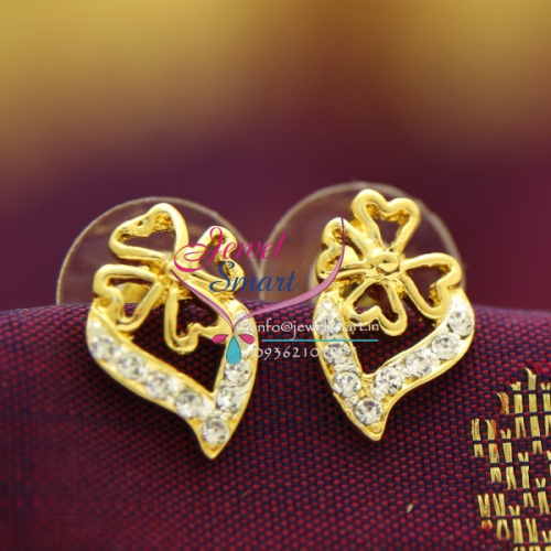 diamond finish gold plated imitation earrings