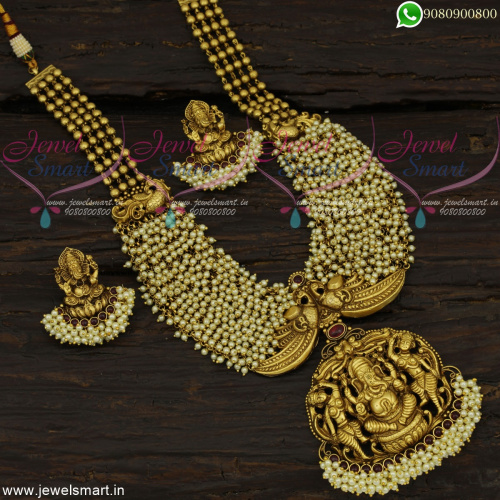Divine Lord Ganesha Long Gold Necklace Bridal Antique Jewellery Online 
