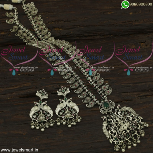 Divine Silver Temple Jewellery Mango Long Necklace Traditional Collections NL22260