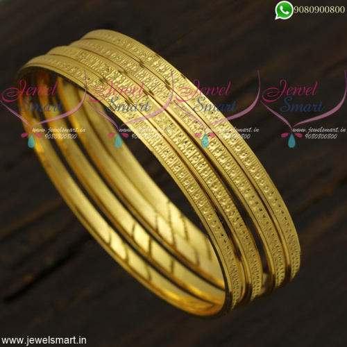 Dotted Design Gold Covering Bangles For Daily Wear Imitation Jewellery Online B21831