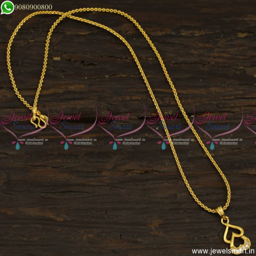 Double Heart Chain Pendant Designs Thin Gold Plated Jewellery CS23494