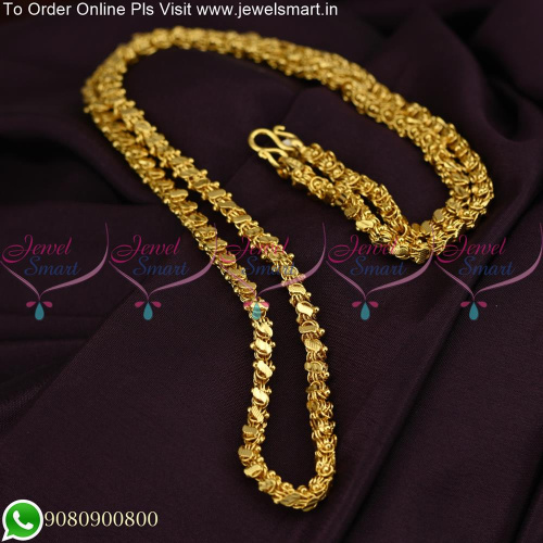 C16709 Kerala Style Imitation Gold Plated Daily Wear Chains 6MM 24 Inches Length