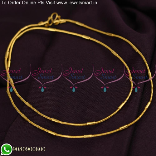 Thin Gold Snake Chain Models Suitable for Lockets In Artificial Jewellery C22001