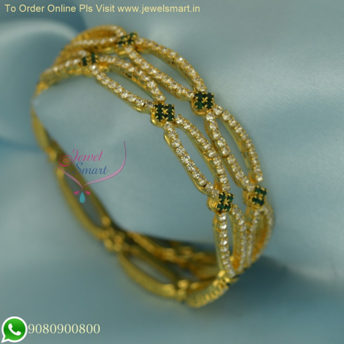 Affordable Party Wear Gold Plated Colour Stone Bangles B26175