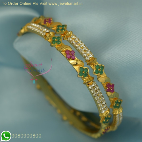 Affordable Party Wear Gold Plated Colour Stone Bangles B26176