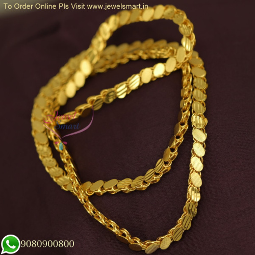 24 Inches Thin Fancy Cut Gold Plated Chains South Covering C25073