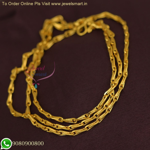 Traditional Gold Chain Designs Gobi Model 2 MM Thin Daily Wear Collections C22612