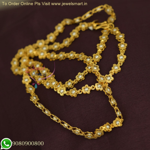 C13919 Gobi Chain Double Side Fancy Beads Daily Wear Gold Covering Chains South Indian Online