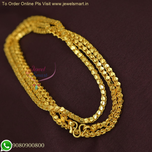 Heart Design Fancy Gold Chain Designs South Indian Covering Jewellery Online C22609