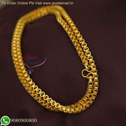24 Inches Square Link Catalogue Gold Plated Chains Online C23510