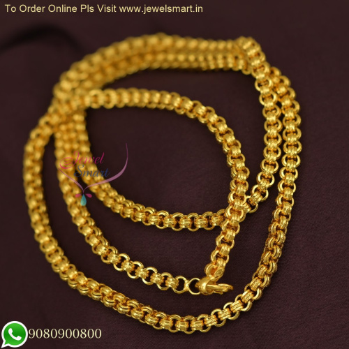 Fancy Cutting Gold Chain Designs In Imitation 24 Inches New Patterns 
