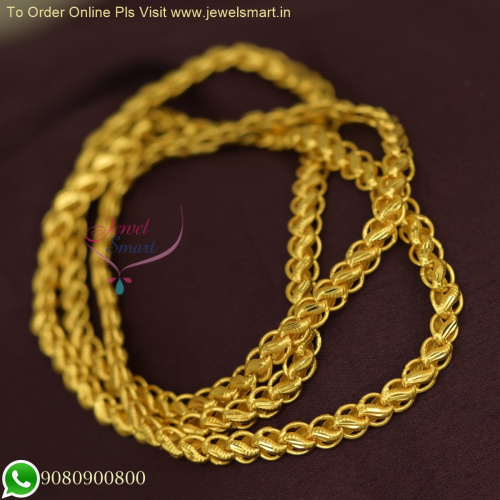 24 Inches Uneven Jelebi Spring Designer Gold Chain Collections For Regular Wear C24768